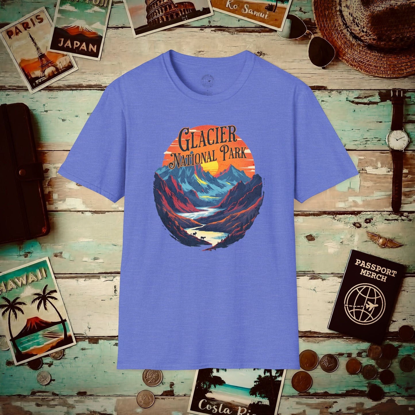 Glacier National Park, Montana T-Shirt Heather Royal / S