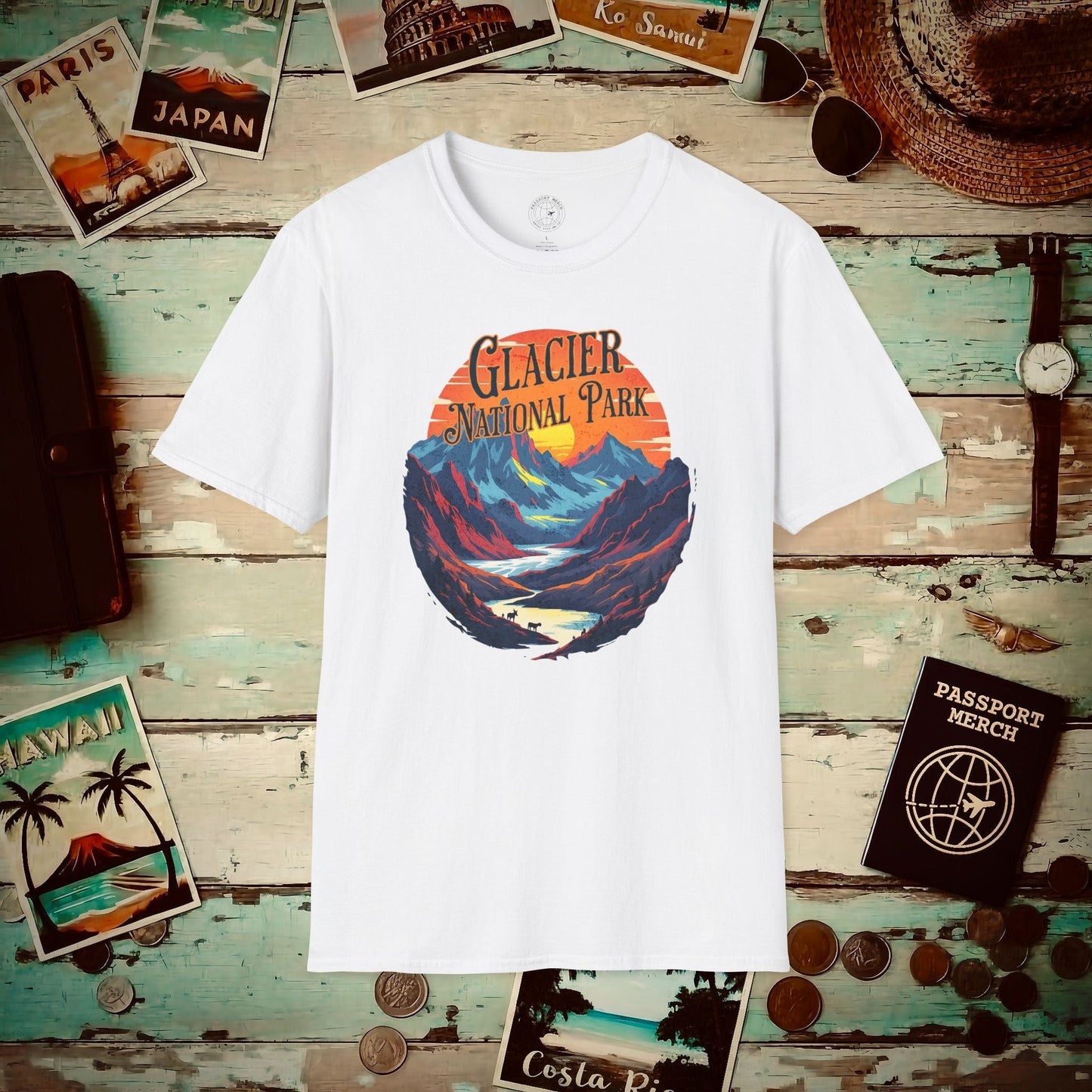 Glacier National Park, Montana T-Shirt White / S