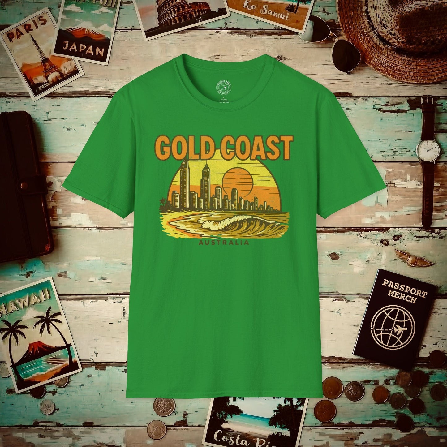 Gold Coast, Australia - 80's Vintage T-Shirt Irish Green / S