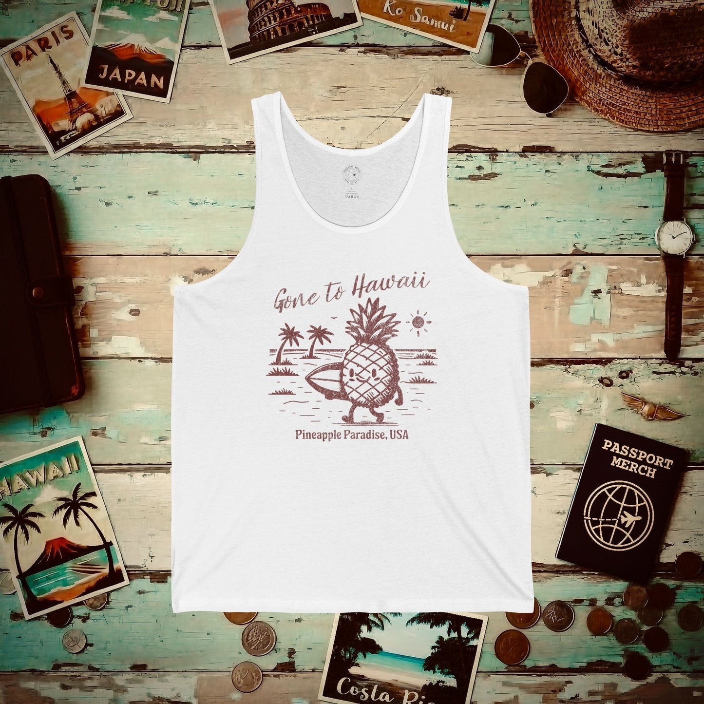 Gone to Hawaii, Pineapple Paradise Tank Top White / XS