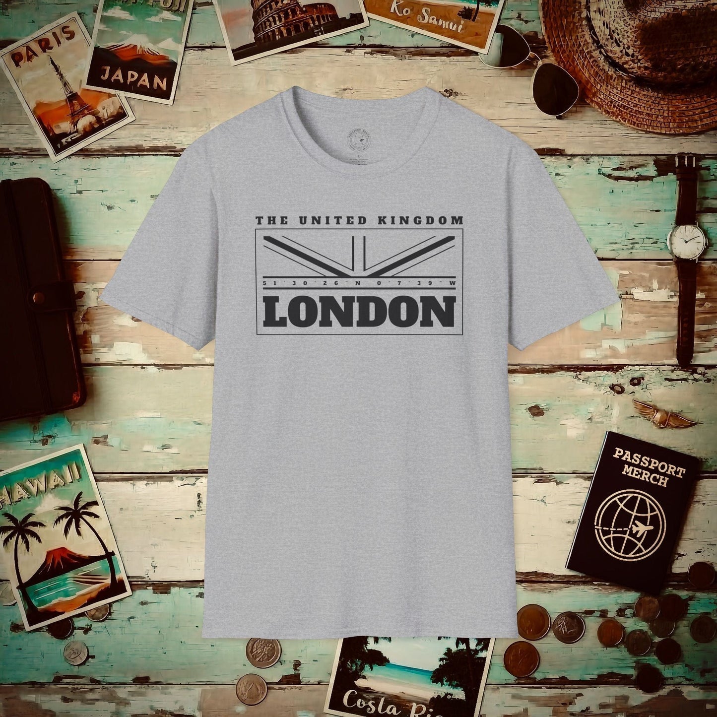 GPS Flag London England, UK T-Shirt Sport Grey / S