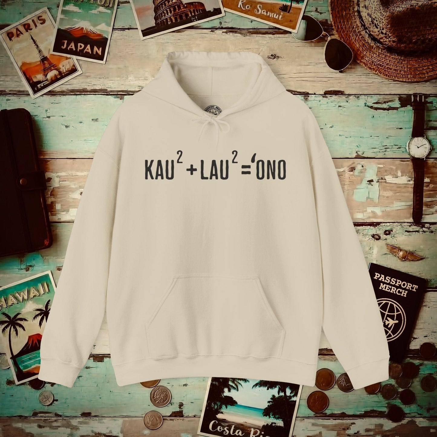 Hawaiian Foodie Math (Basic Algebra) Hoodie Sand / S