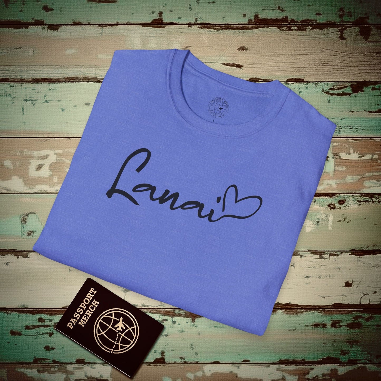 Heart Signature (Islands Edition), Lanai, Hawaii T-Shirt Heather Royal / S