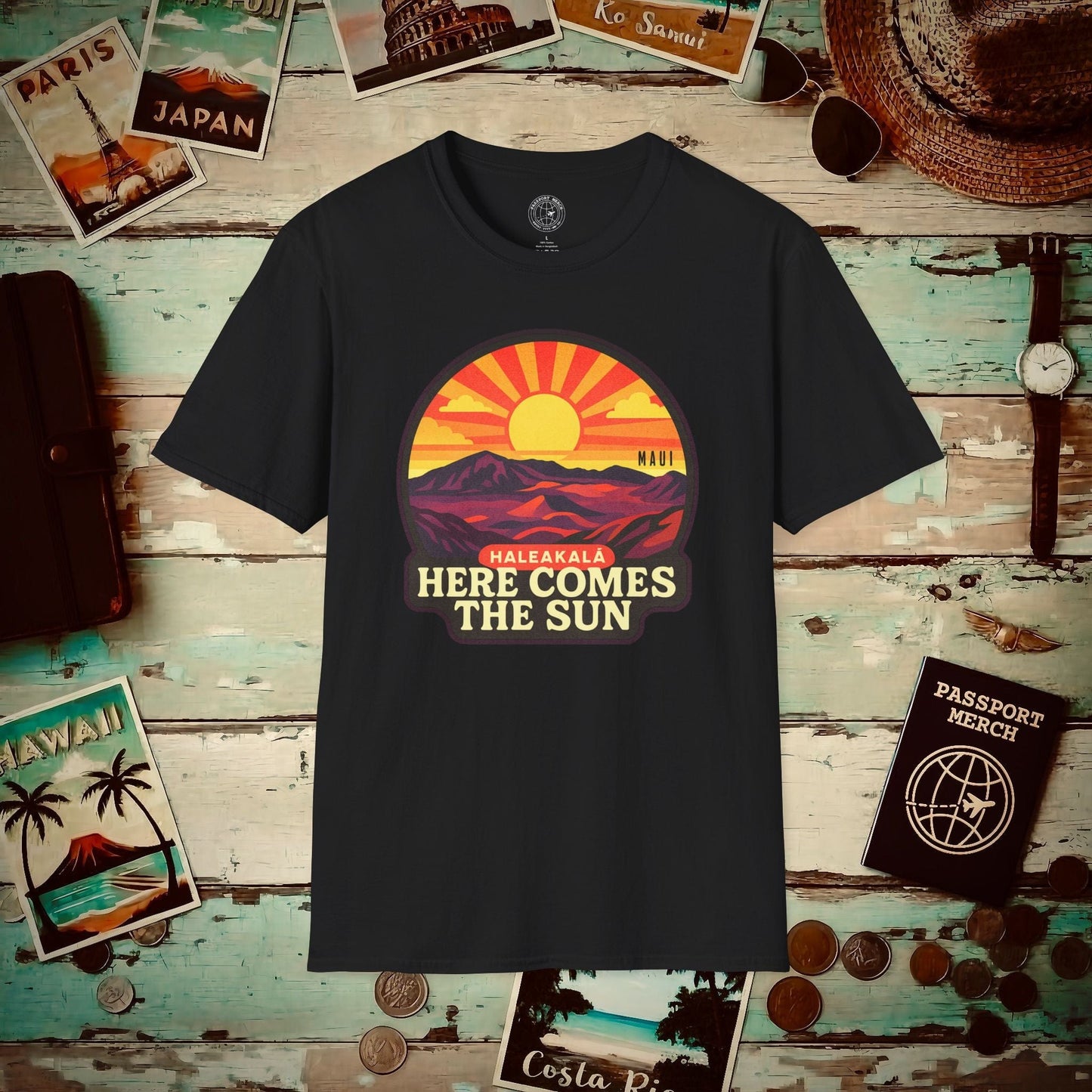 Here Comes the Sun, Haleakala, Maui, Hawaii T-Shirt Black / S