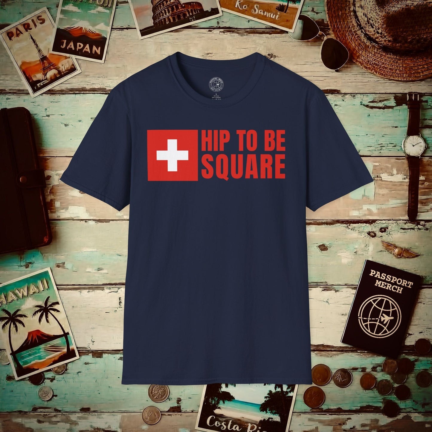 Hip To Be Square, Switzerland Flag T-Shirt Navy / S