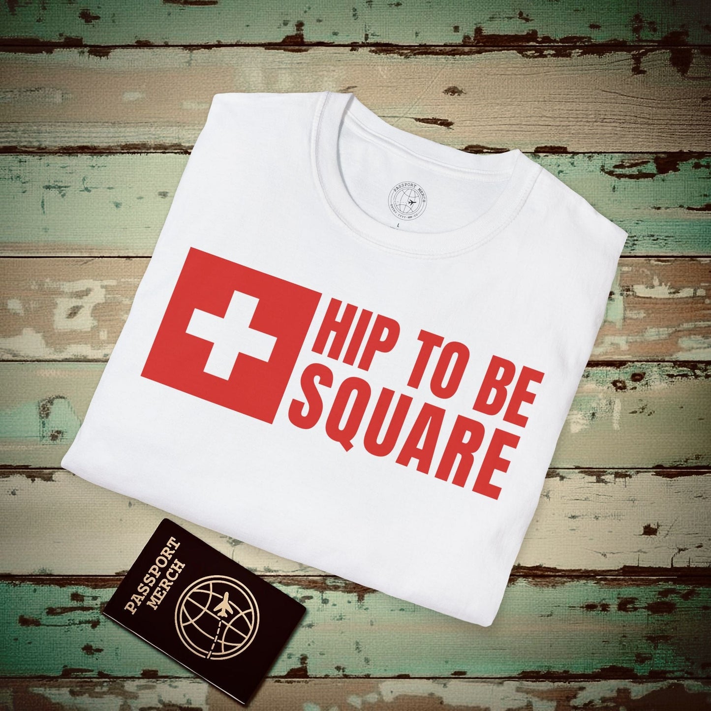 Hip To Be Square, Switzerland Flag T-Shirt White / S