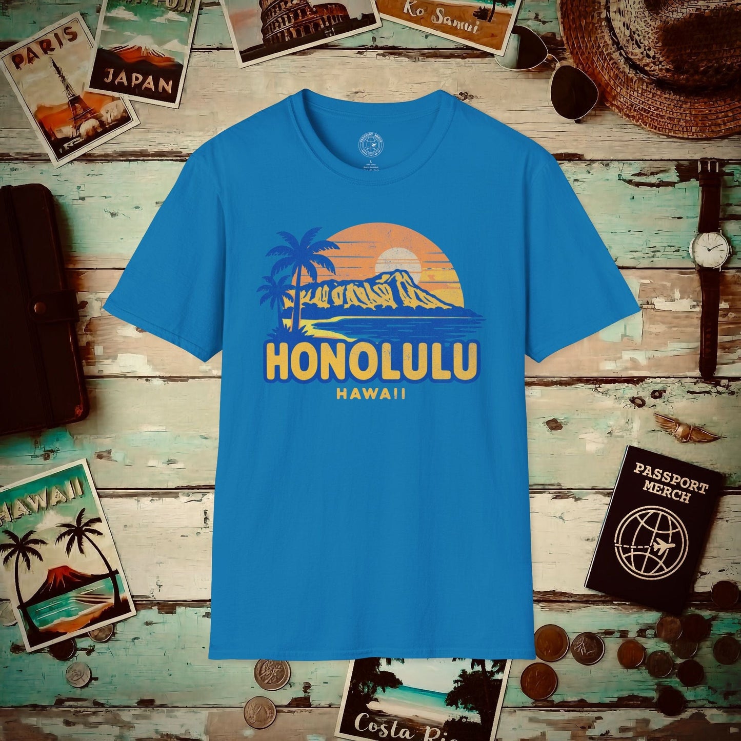Honolulu, Oahu, Hawaii - 80's Vintage T-Shirt Sapphire / S