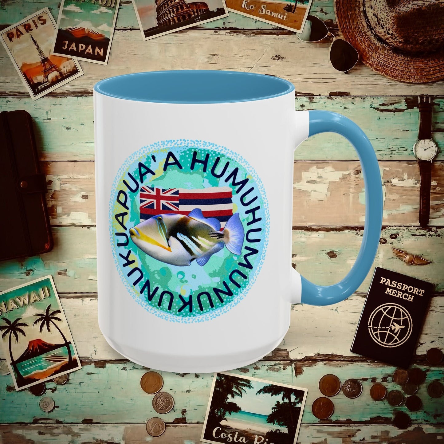 Humuhumunukunukuapua'a, Hawaii 15oz Mug Light Blue / 15oz