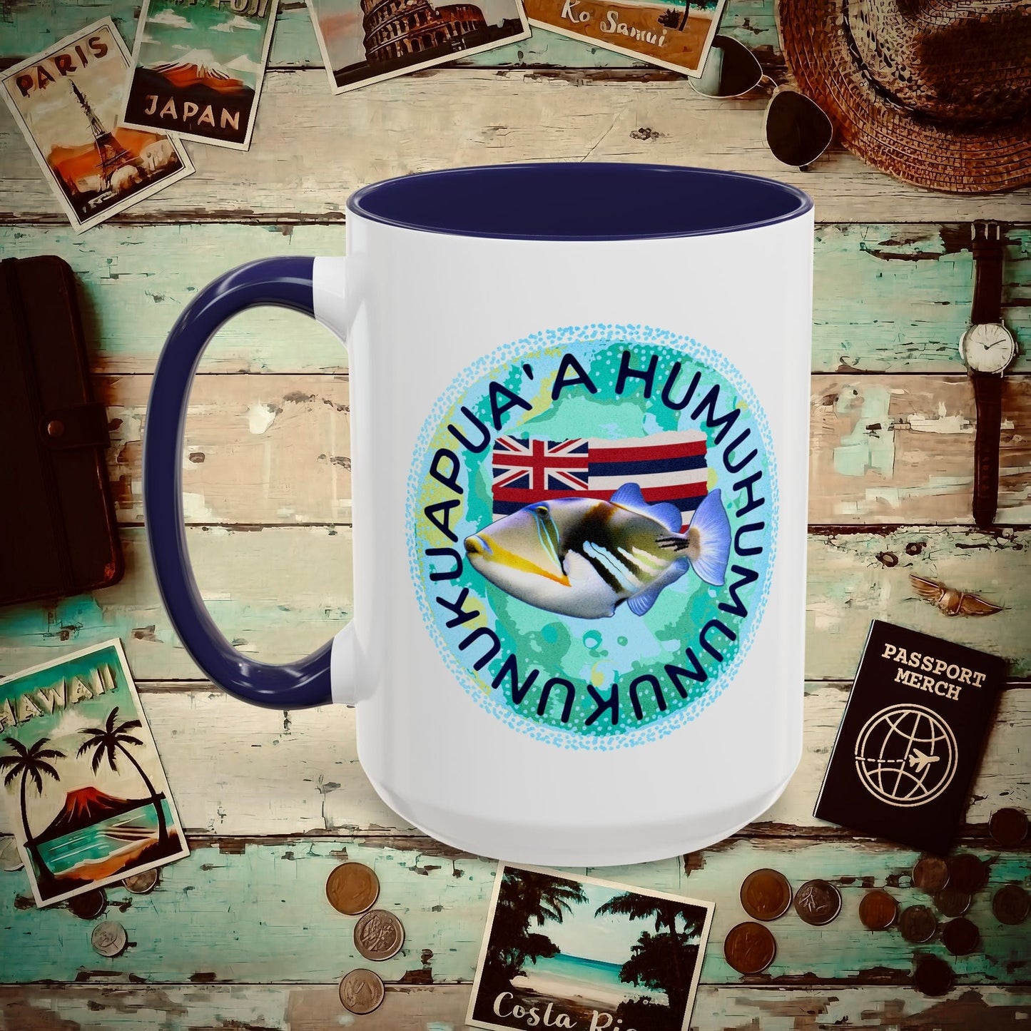 Humuhumunukunukuapua'a, Hawaii 15oz Mug Navy / 15oz