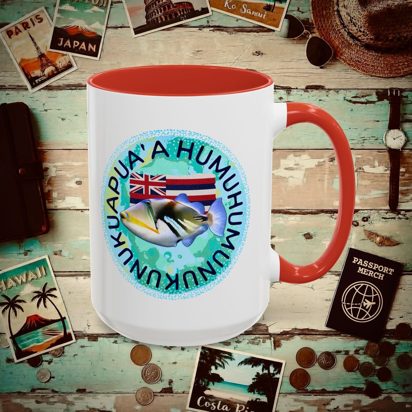 Humuhumunukunukuapua'a, Hawaii 15oz Mug Red / 15oz