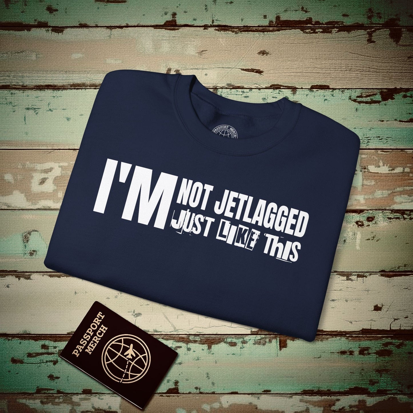 I'm Not Jetlagged Crewneck Navy / S