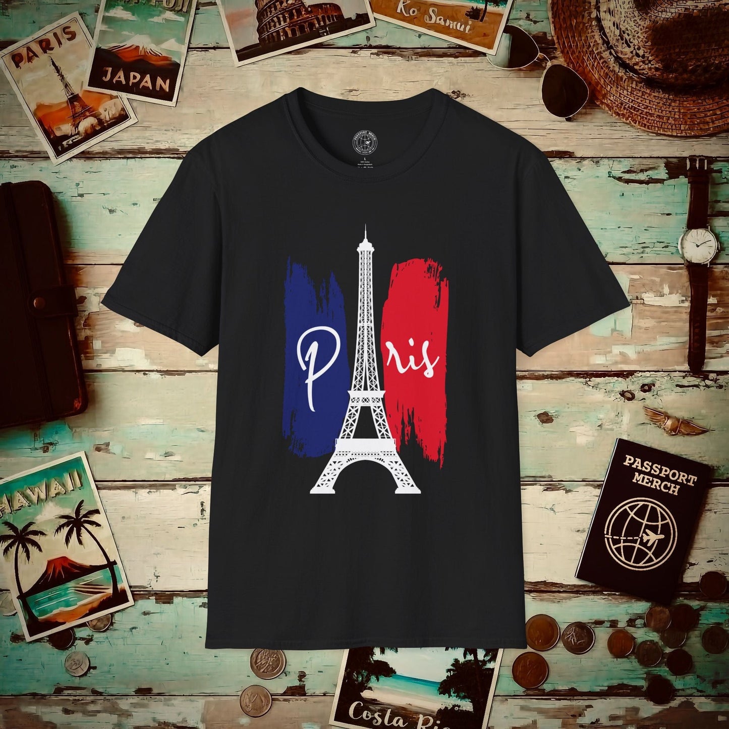 Impressions of Paris France T-Shirt Black / S