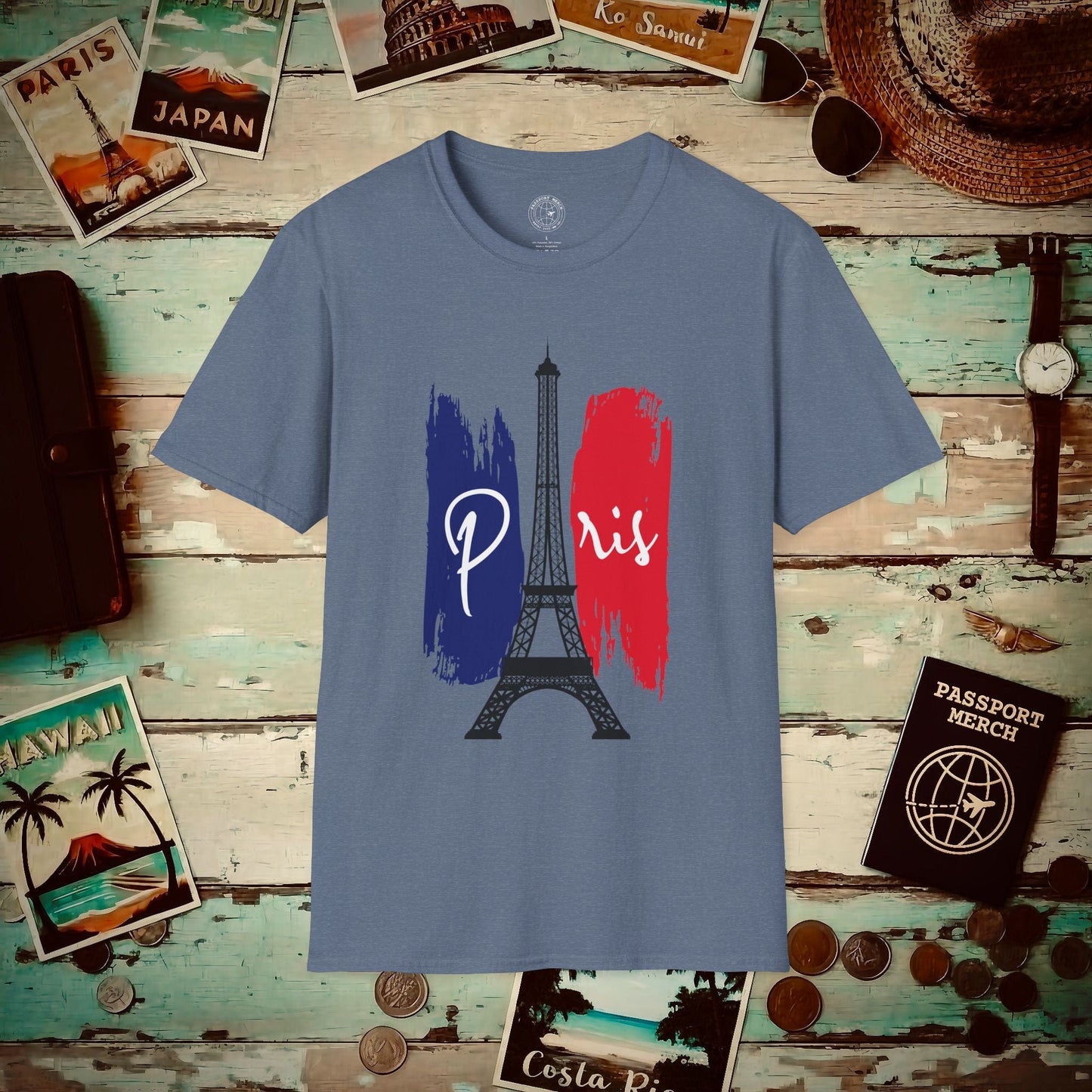Impressions of Paris France T-Shirt Heather Indigo / S