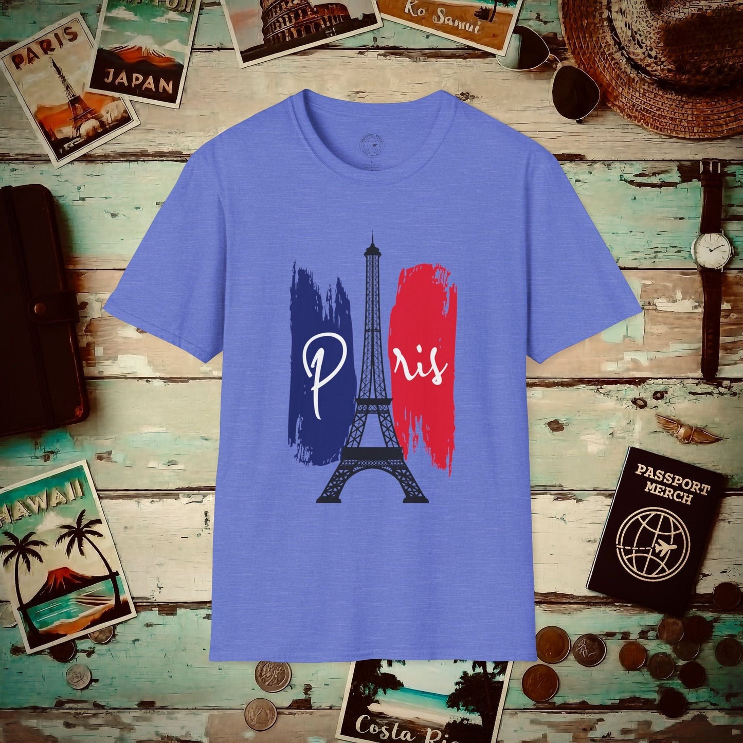 Impressions of Paris France T-Shirt Heather Royal / S