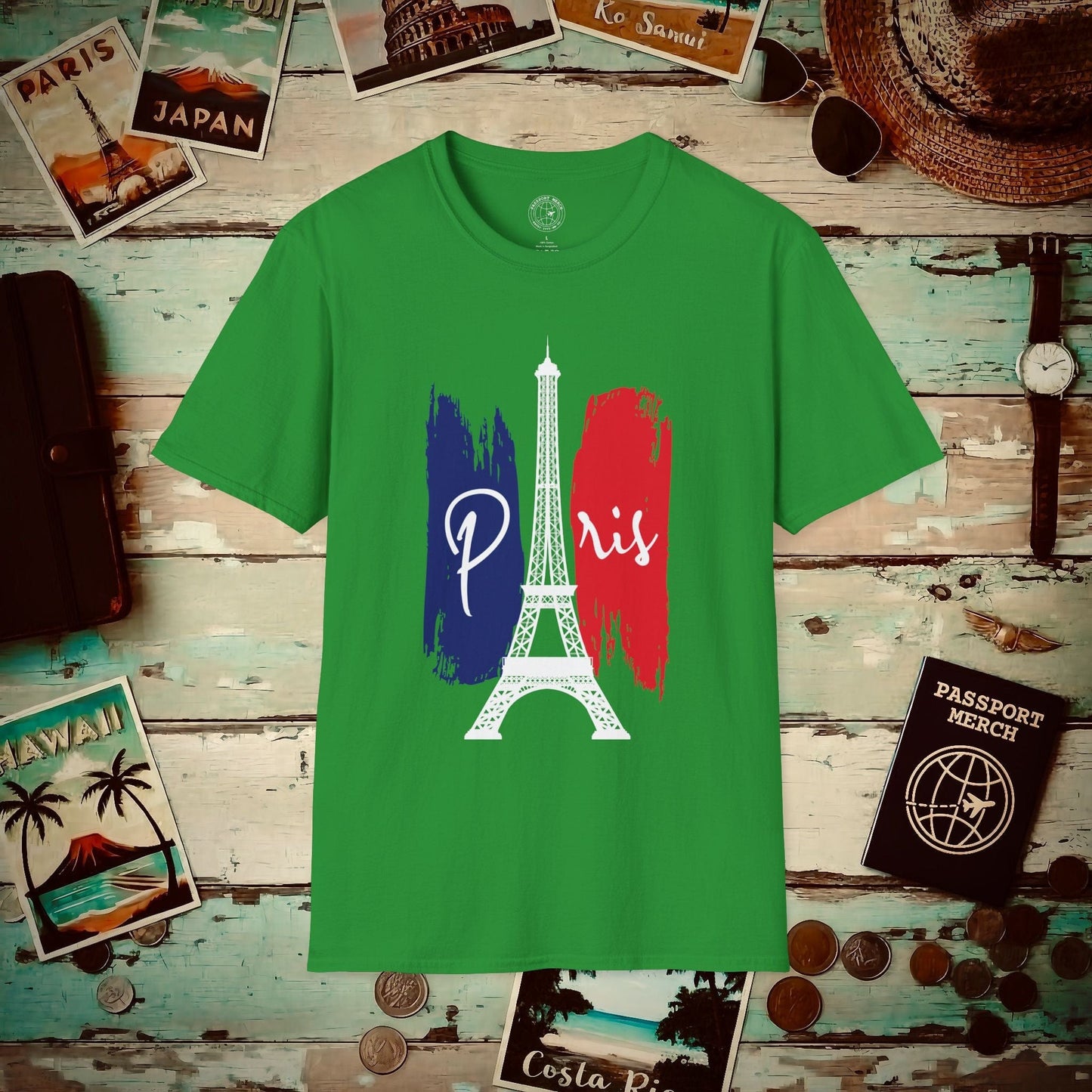 Impressions of Paris France T-Shirt Irish Green / S