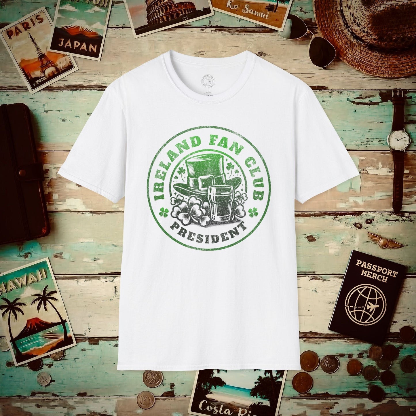 Ireland Fan Club President T-Shirt White / S