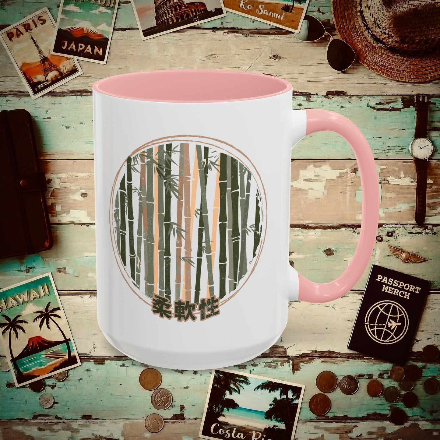 Japanese Jūnansei (Flexibility) Bamboo 15oz Mug Pink / 15oz