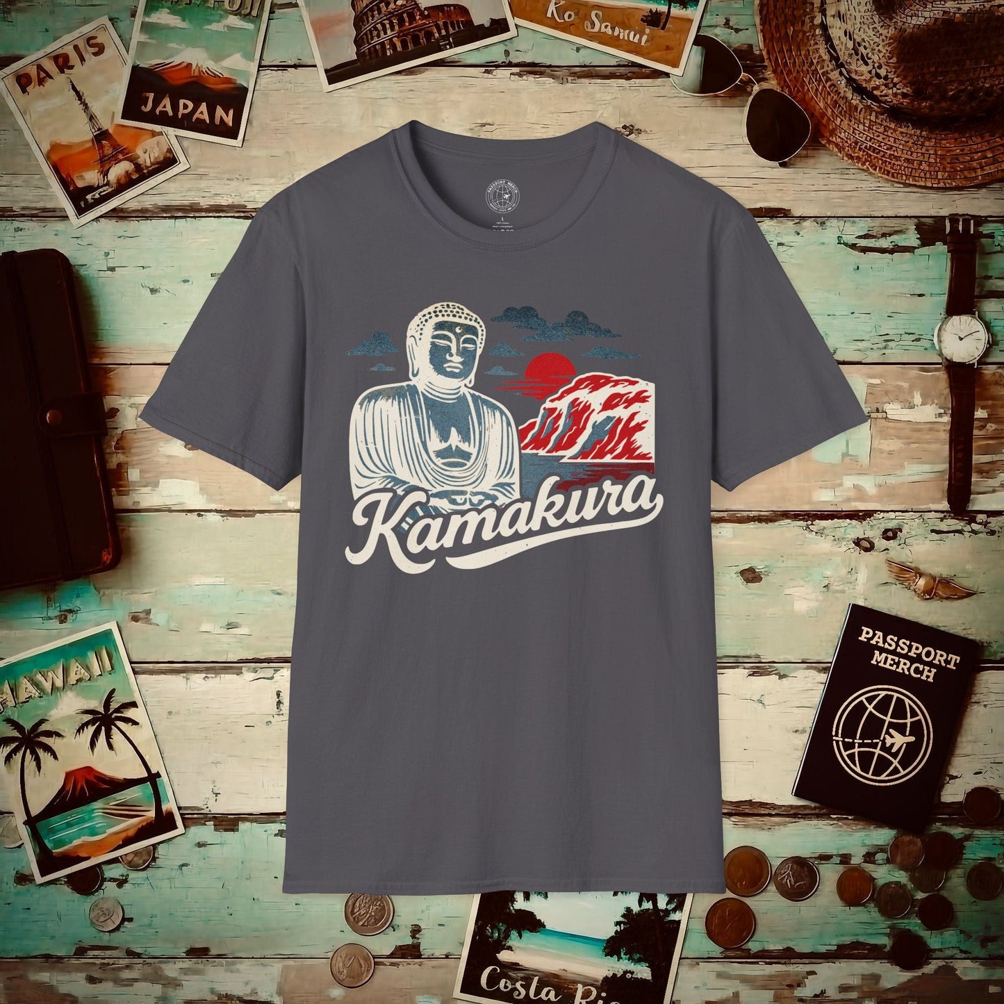 Kamakura, Japan - 80's Vintage T-Shirt Charcoal / S