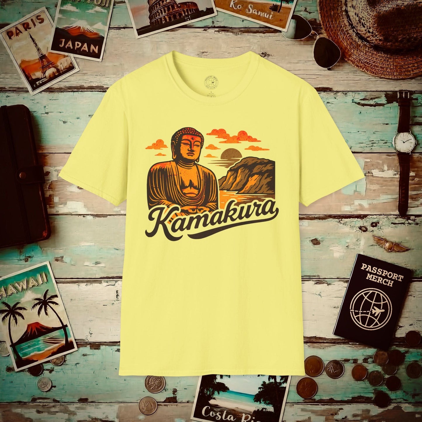 Kamakura, Japan - 80's Vintage T-Shirt Cornsilk / S