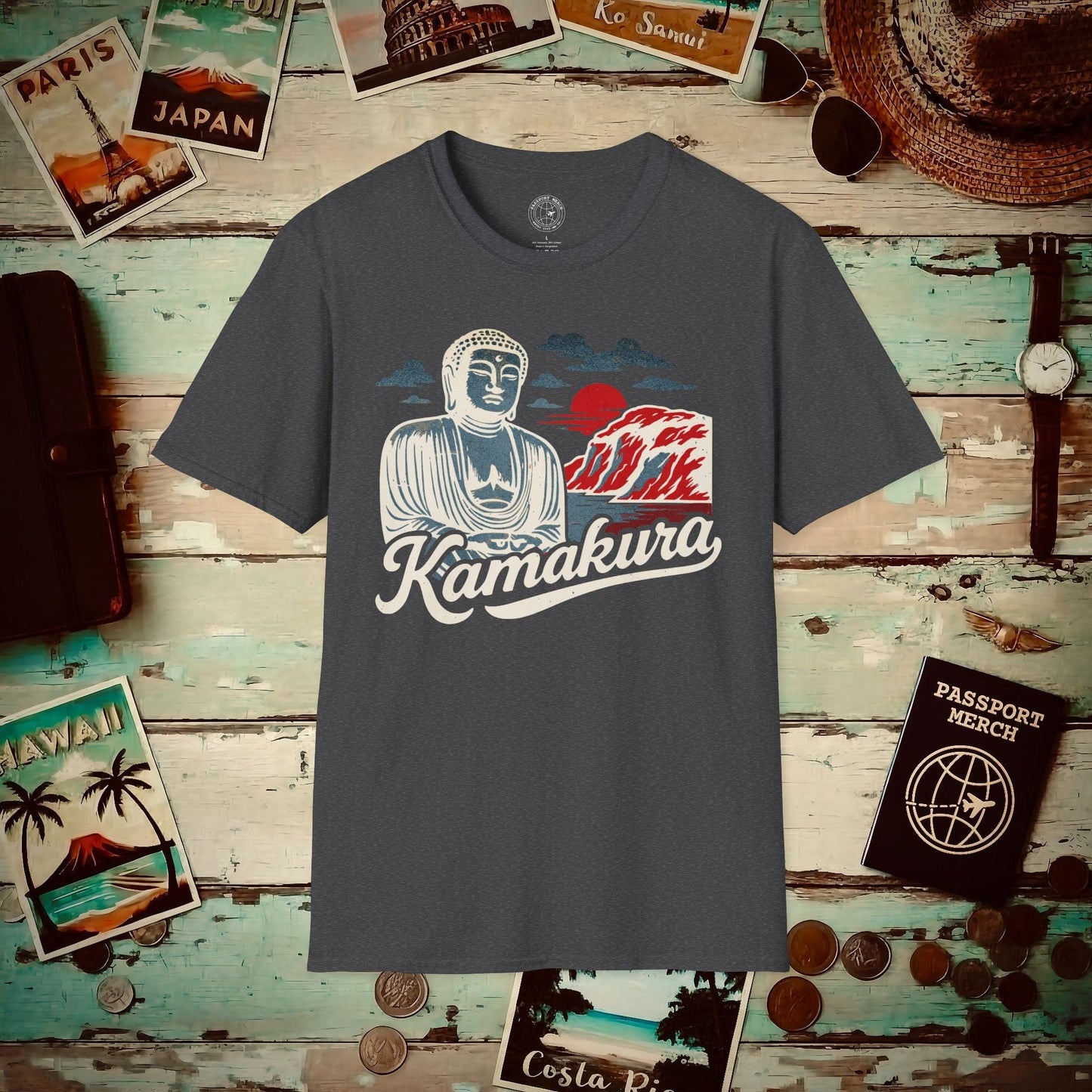 Kamakura, Japan - 80's Vintage T-Shirt Dark Heather / S