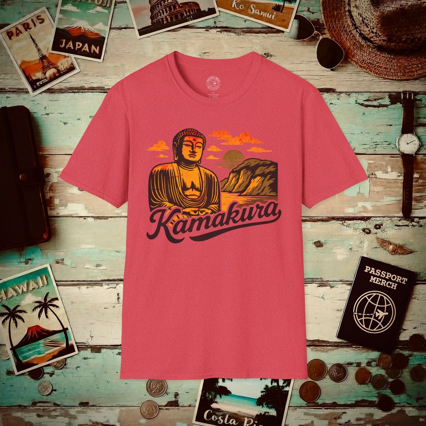 Kamakura, Japan - 80's Vintage T-Shirt Heather Red / S