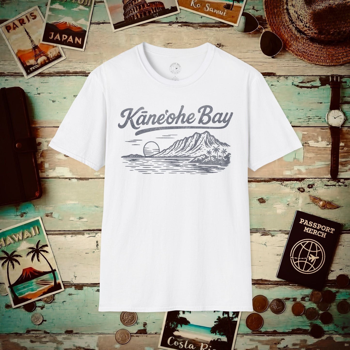 Kaneohe Bay Vintage Monochrome, Hawaii T-Shirt White / S