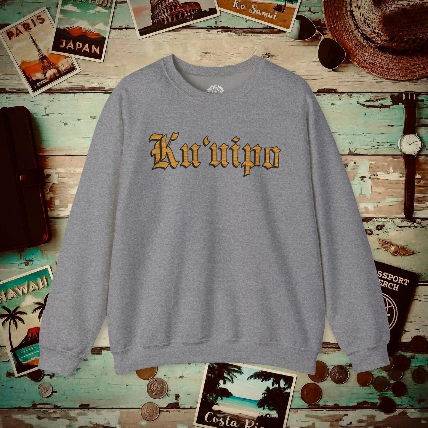Koa Wood Ku'uipo (Hawaiian Jewelry Style) Crewneck Graphite Heather / S