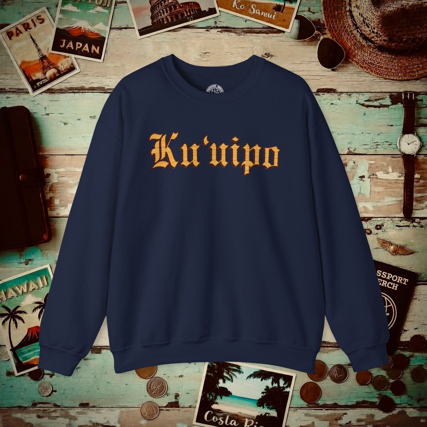 Koa Wood Ku'uipo (Hawaiian Jewelry Style) Crewneck Navy / S