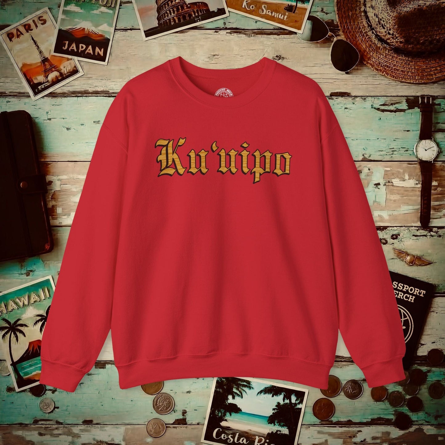 Koa Wood Ku'uipo (Hawaiian Jewelry Style) Crewneck Red / S