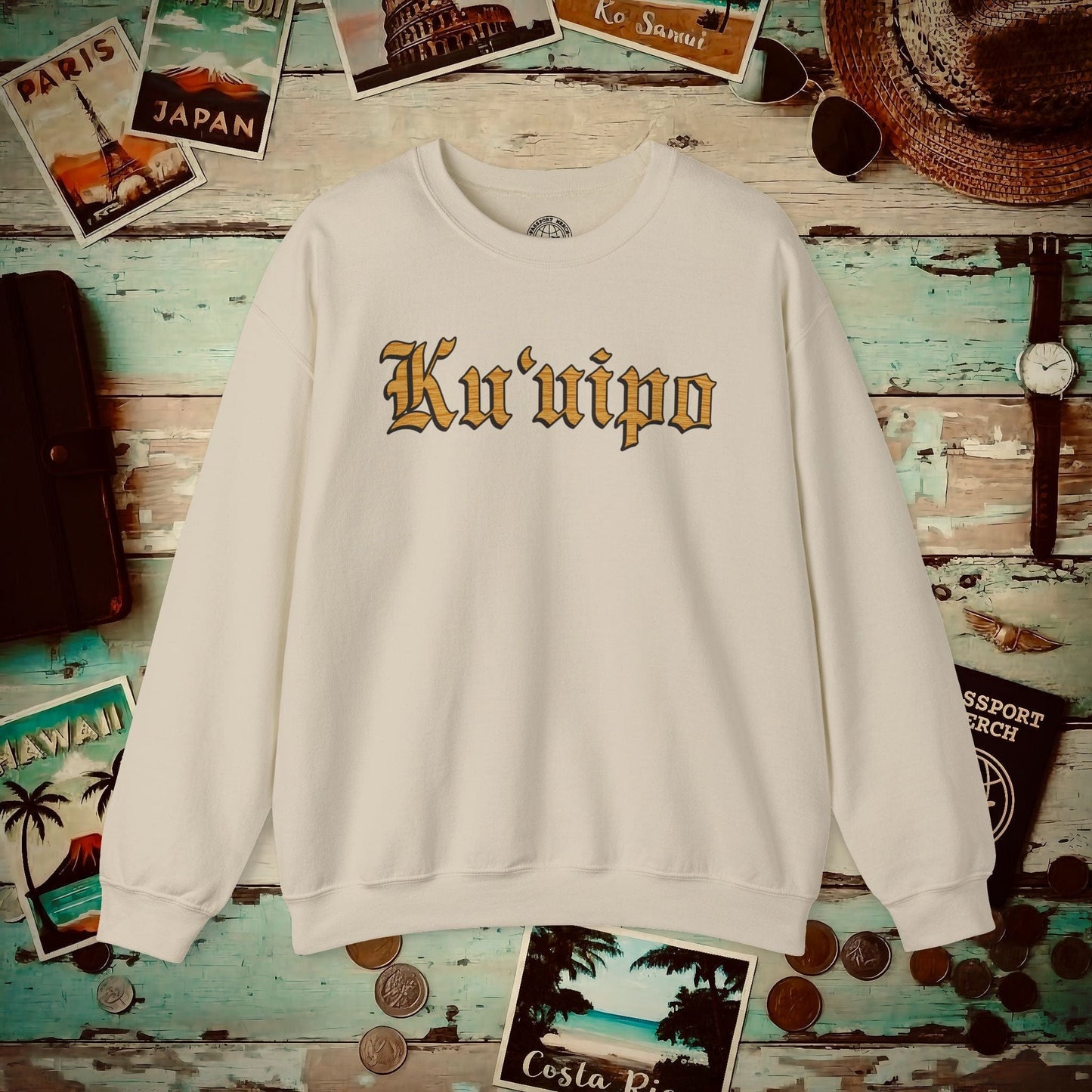 Koa Wood Ku'uipo (Hawaiian Jewelry Style) Crewneck Sand / S