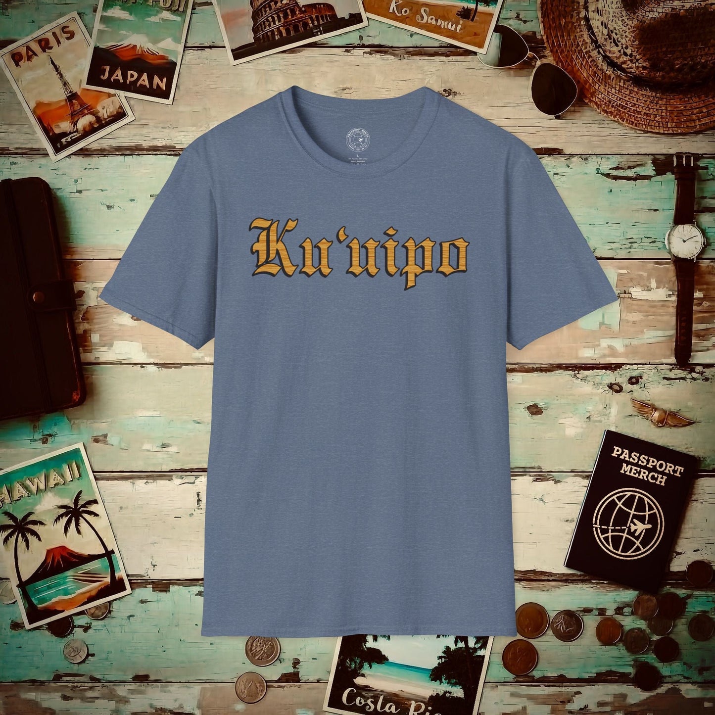 Koa Wood Ku'uipo (Hawaiian Jewelry Style) T-Shirt Heather Indigo / S
