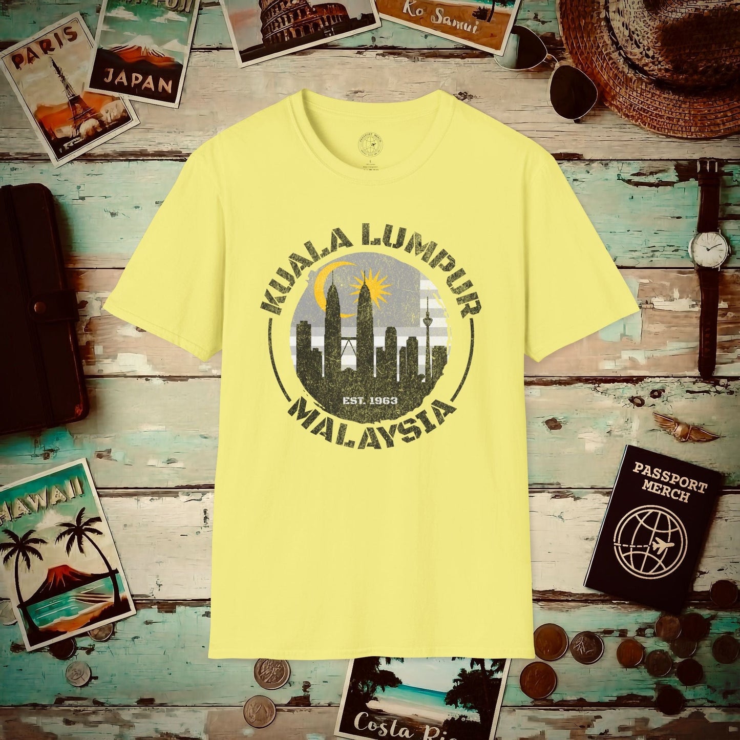 Kuala Lumpur Malaysia, Crescent and Star T-Shirt Cornsilk / S