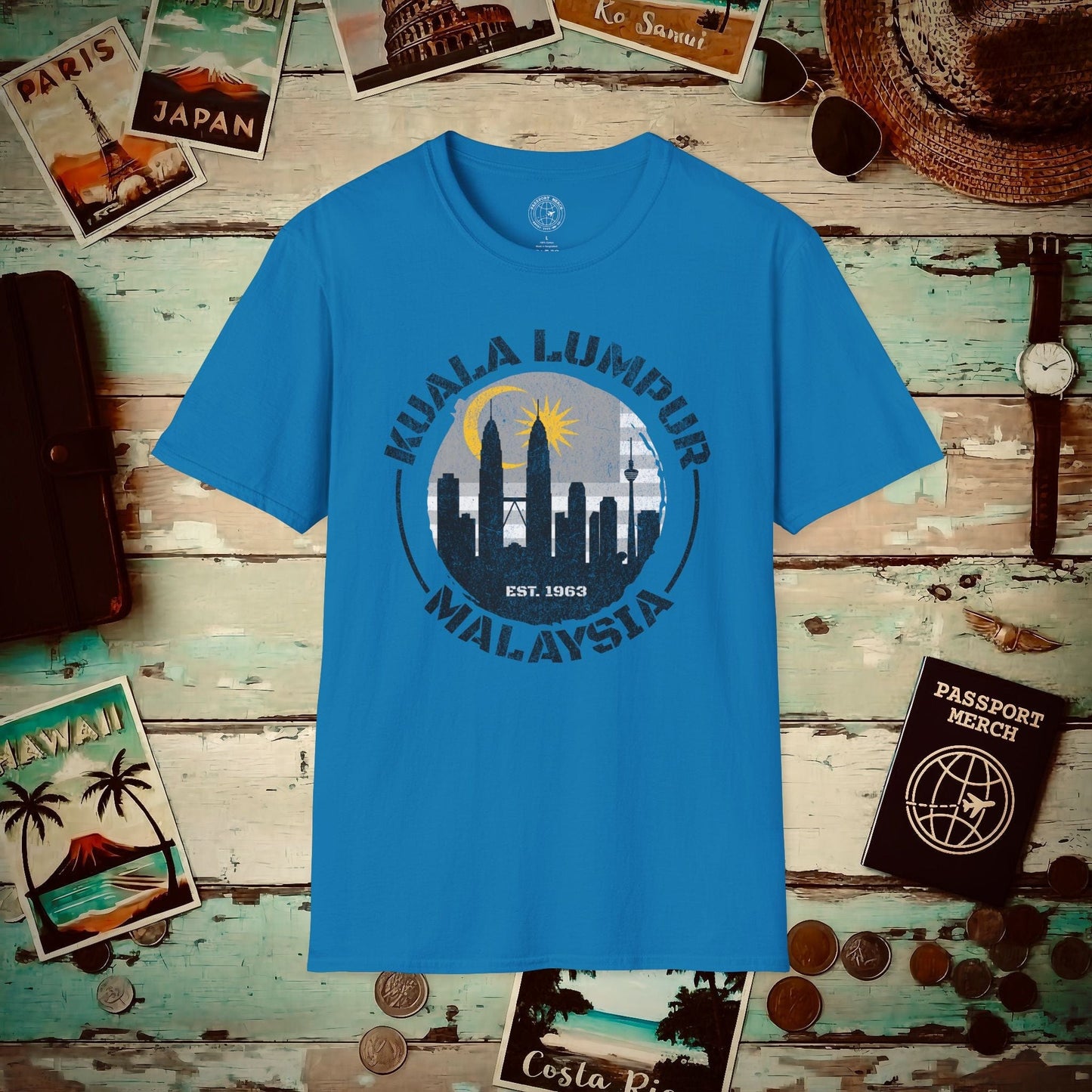 Kuala Lumpur Malaysia, Crescent and Star T-Shirt Sapphire / S