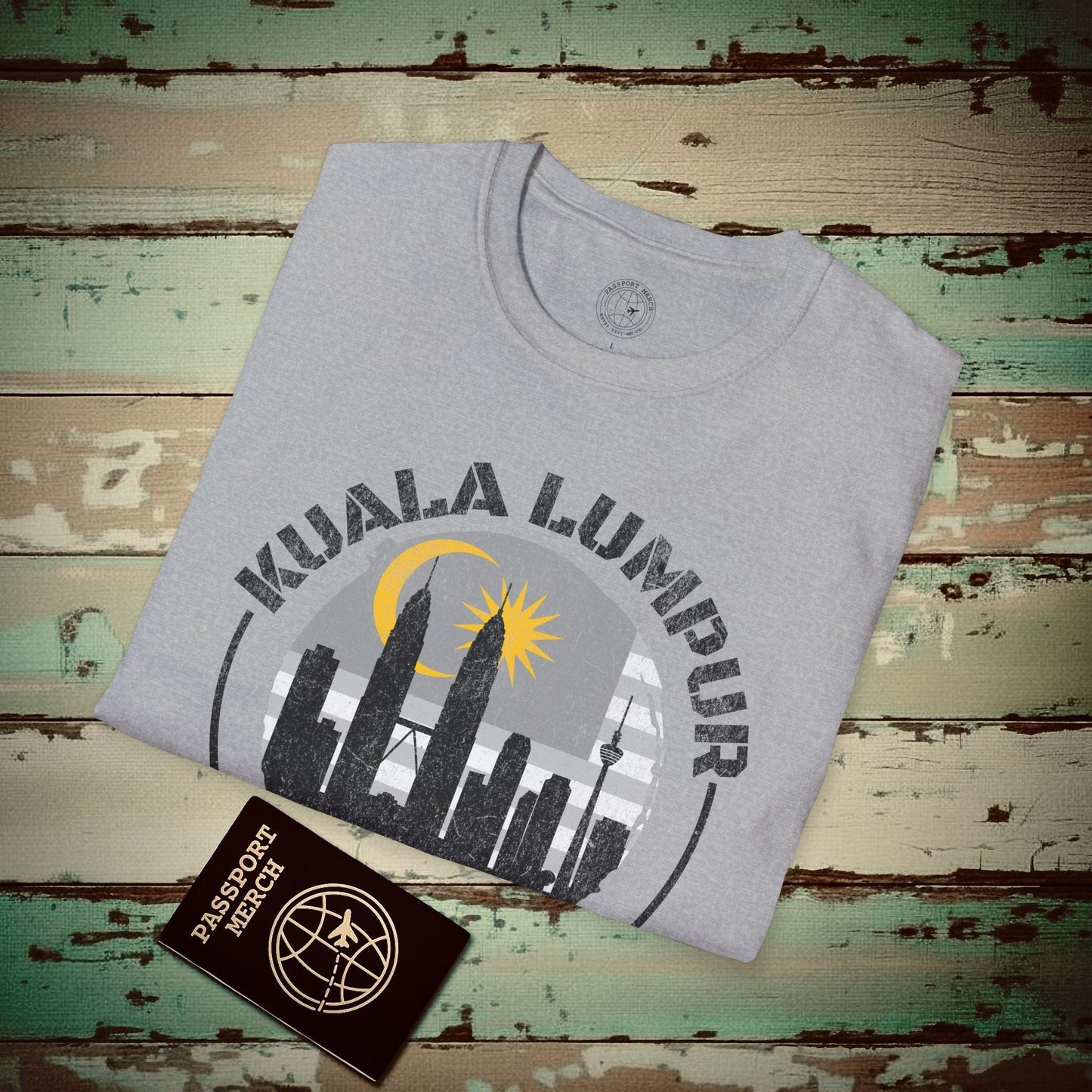 Kuala Lumpur Malaysia, Crescent and Star T-Shirt Sport Grey / S