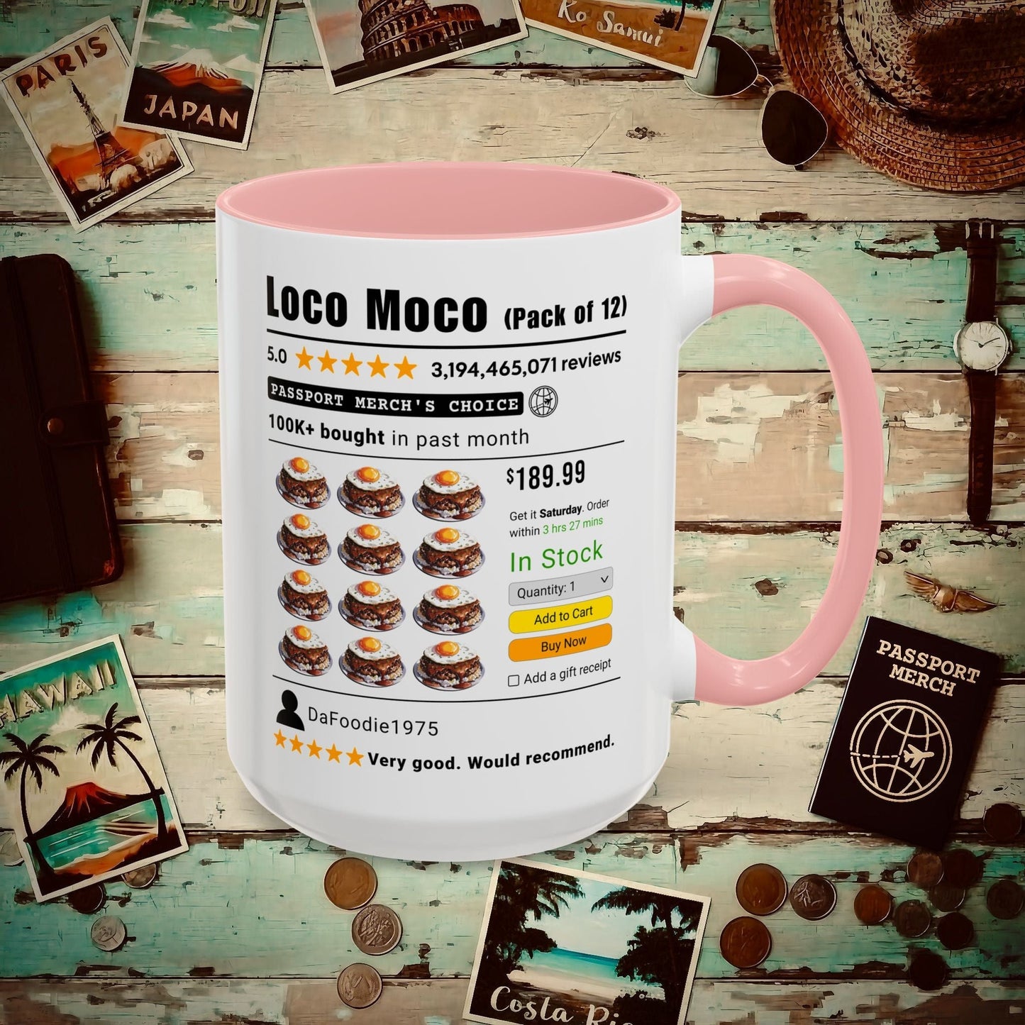 Loco Moco (5-Star Buy Now Edition), Hawaii 15oz Mug Pink / 15oz