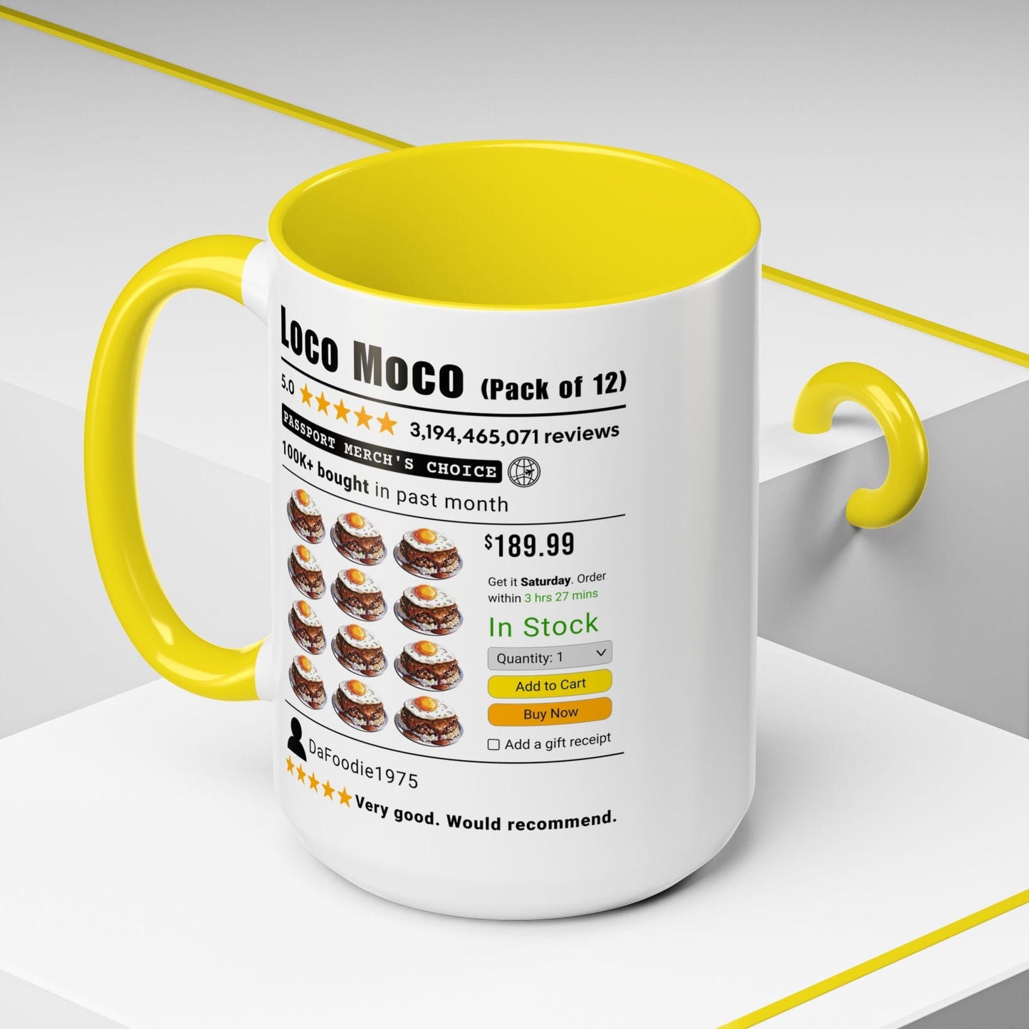 Loco Moco (5-Star Buy Now Edition), Hawaii 15oz Mug Yellow / 15oz