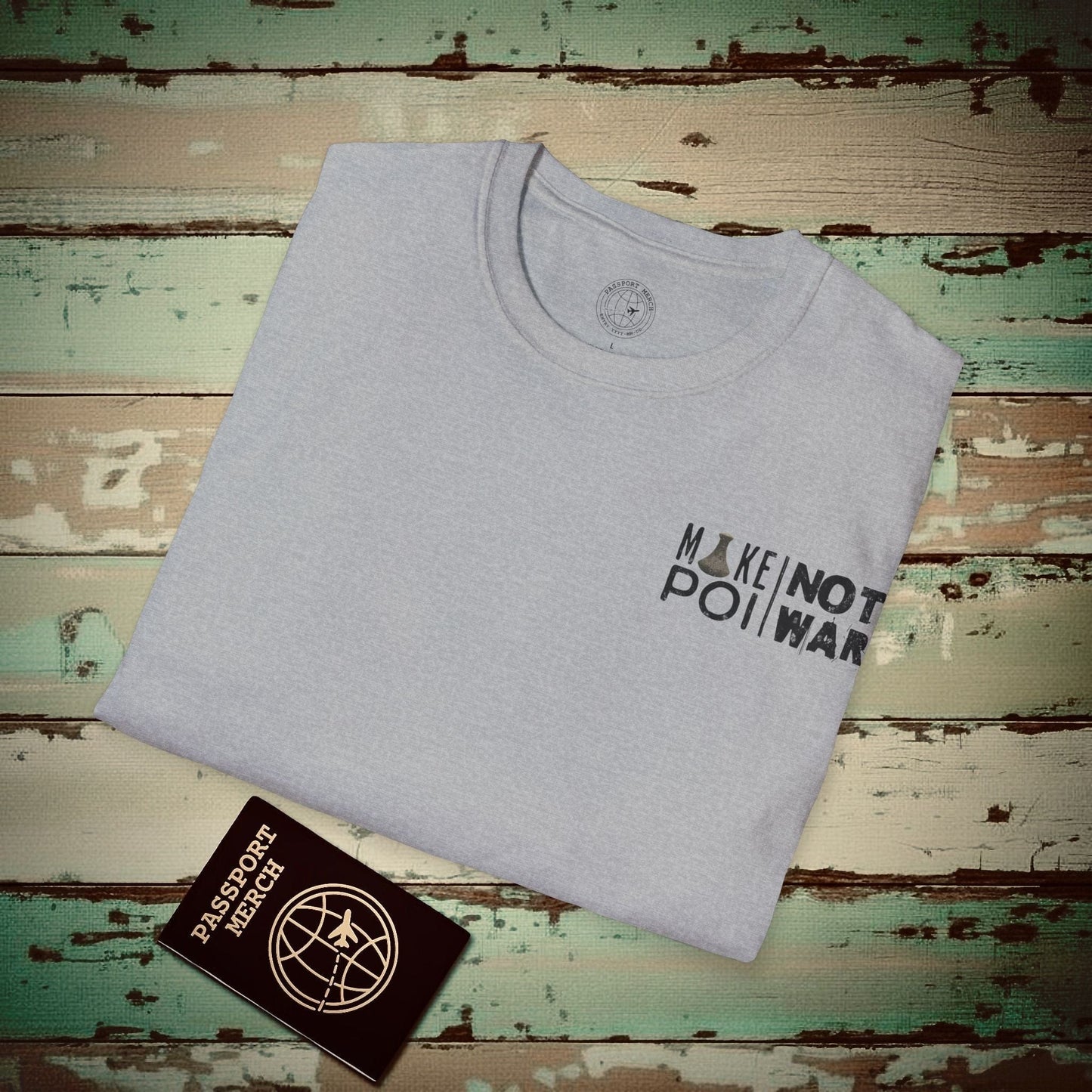 Make Poi Not War, Hawaii, Back Print T-Shirt Sport Grey / S