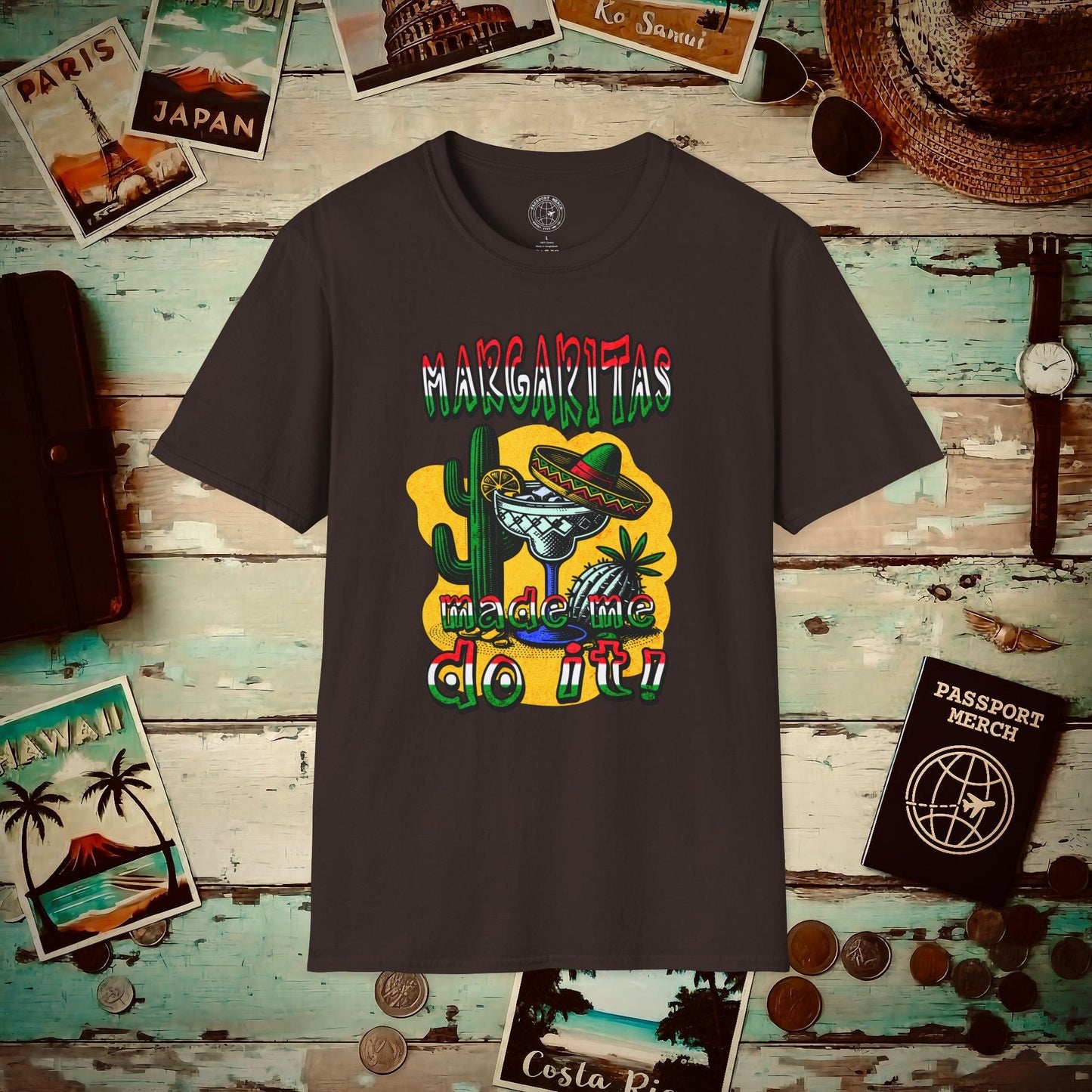 Margaritas Made Me Do It Mexico T-Shirt Dark Chocolate / S