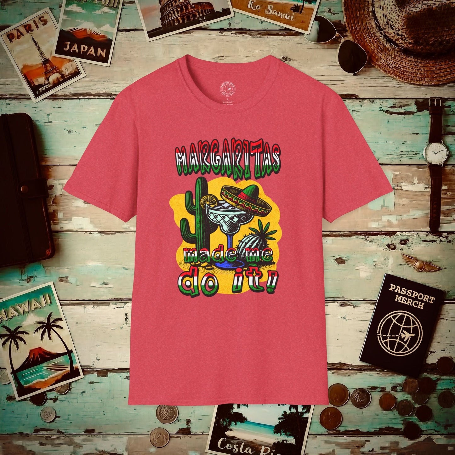 Margaritas Made Me Do It Mexico T-Shirt Heather Red / S