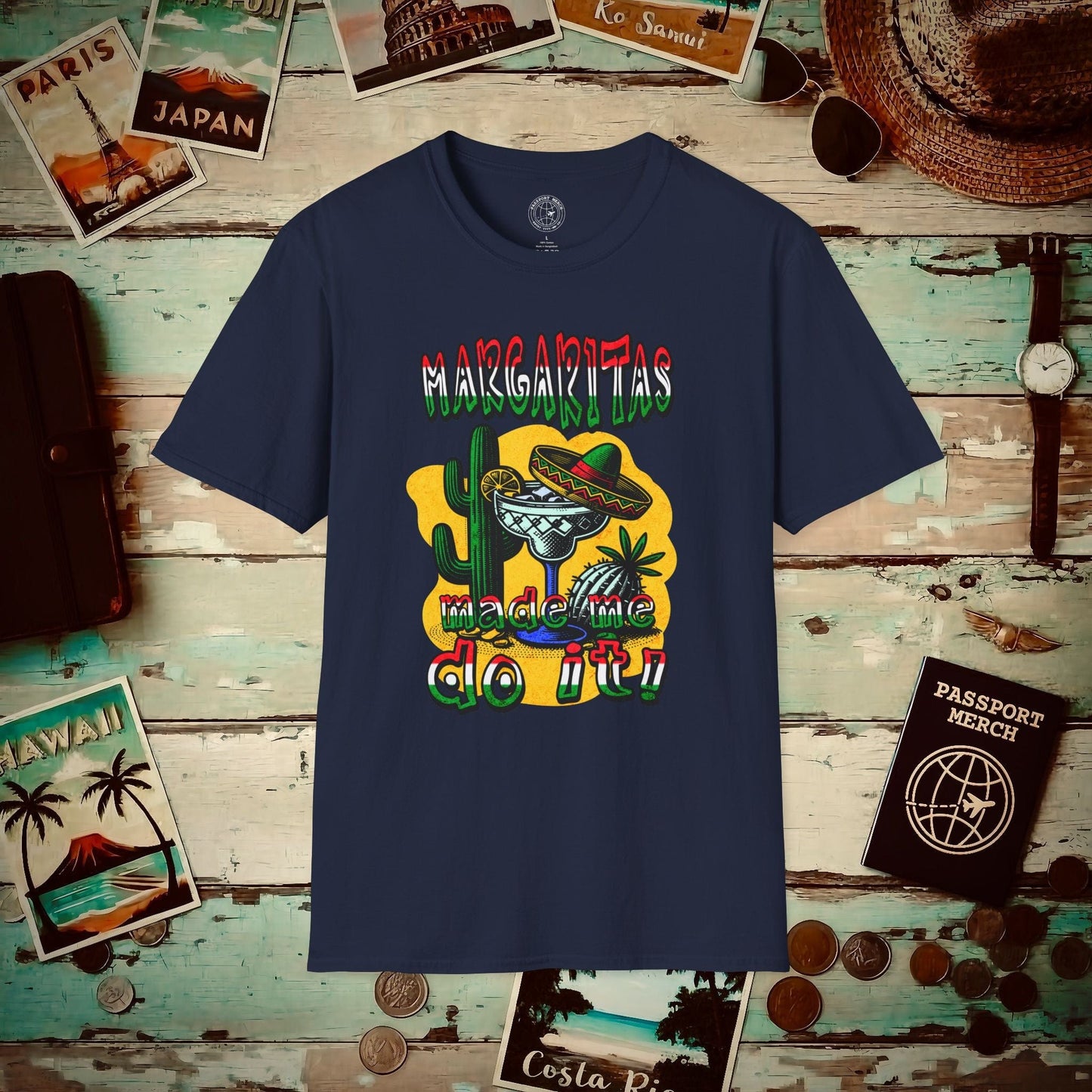 Margaritas Made Me Do It Mexico T-Shirt Navy / S