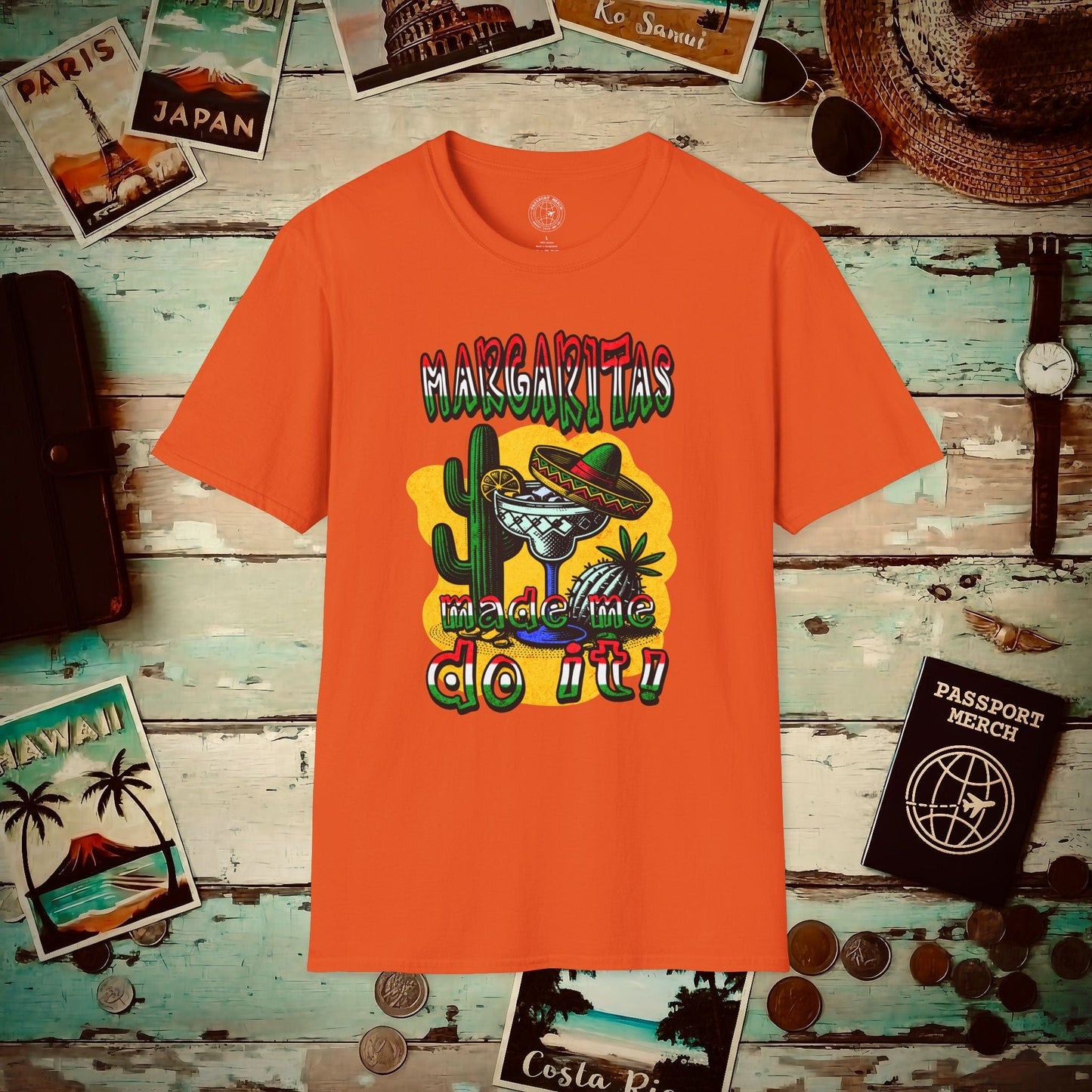 Margaritas Made Me Do It Mexico T-Shirt Orange / S