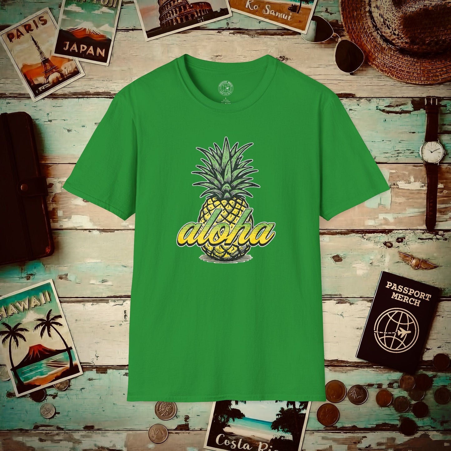 Maui Pineapple Aloha Hawaii T-Shirt Irish Green / S