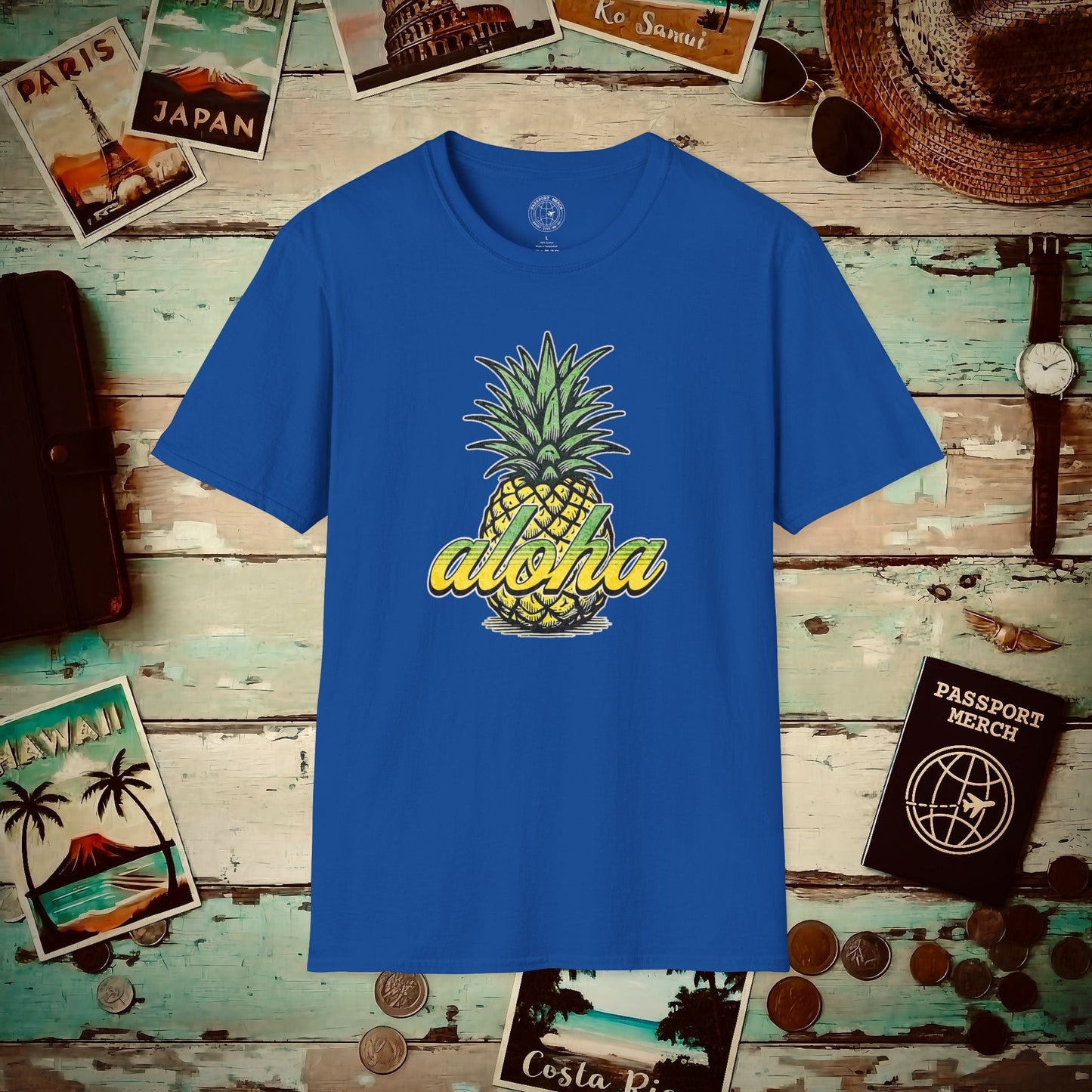 Maui Pineapple Aloha Hawaii T-Shirt Royal / S