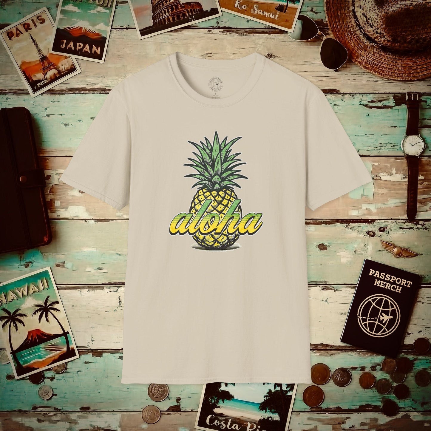Maui Pineapple Aloha Hawaii T-Shirt Sand / S