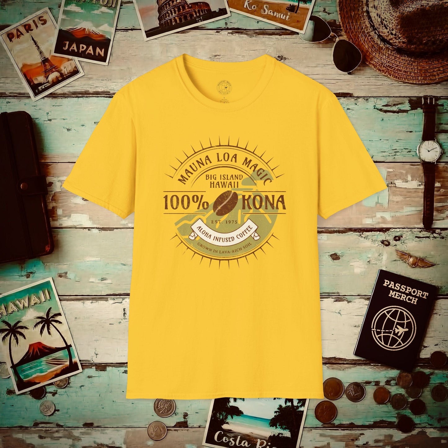 Mauna Loa Magic Kona Coffee Hawaii T-Shirt Daisy / S