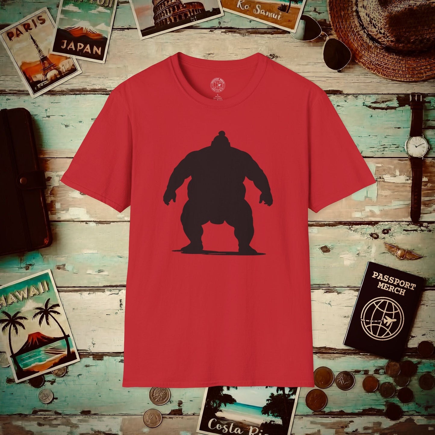 Minimalist Sumo Silhouette, Japan T-Shirt Red / S