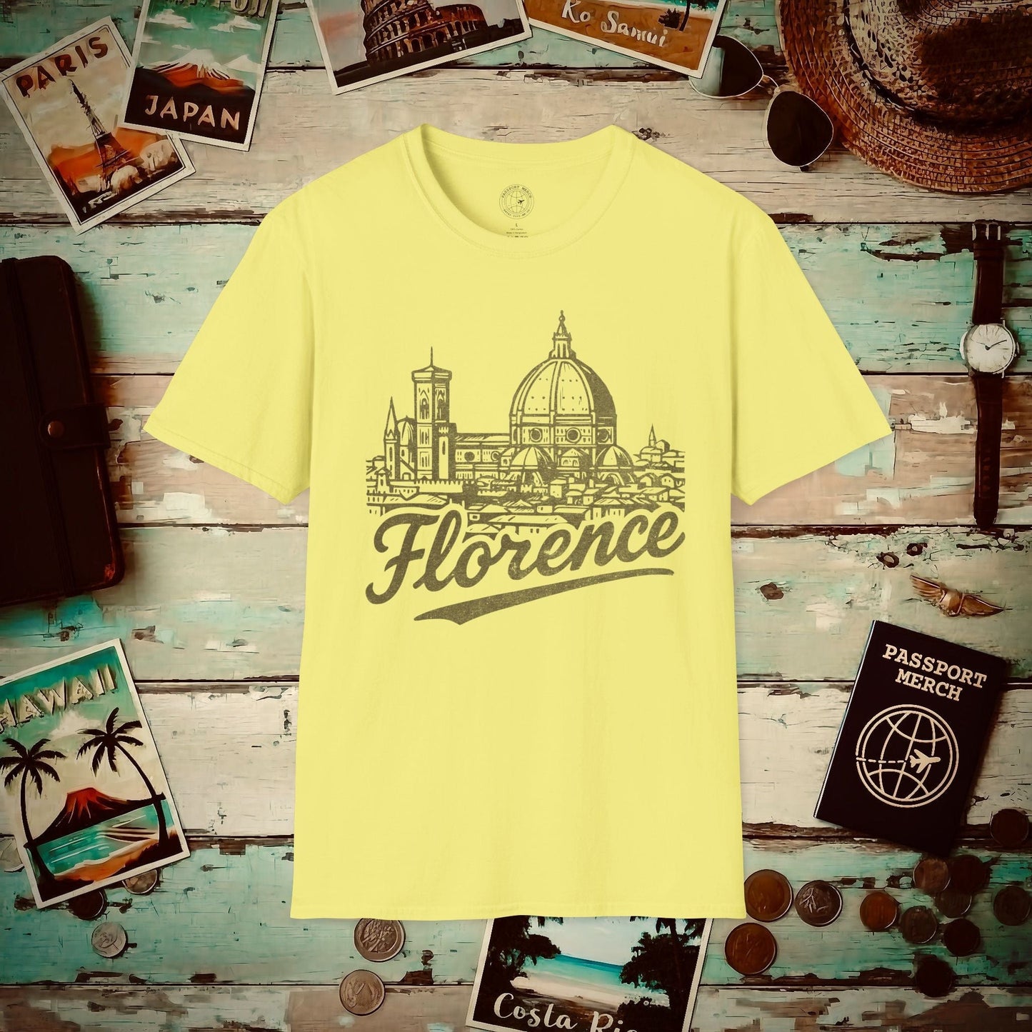 Monochrome Dreams of Florence, Italy T-Shirt Cornsilk / S