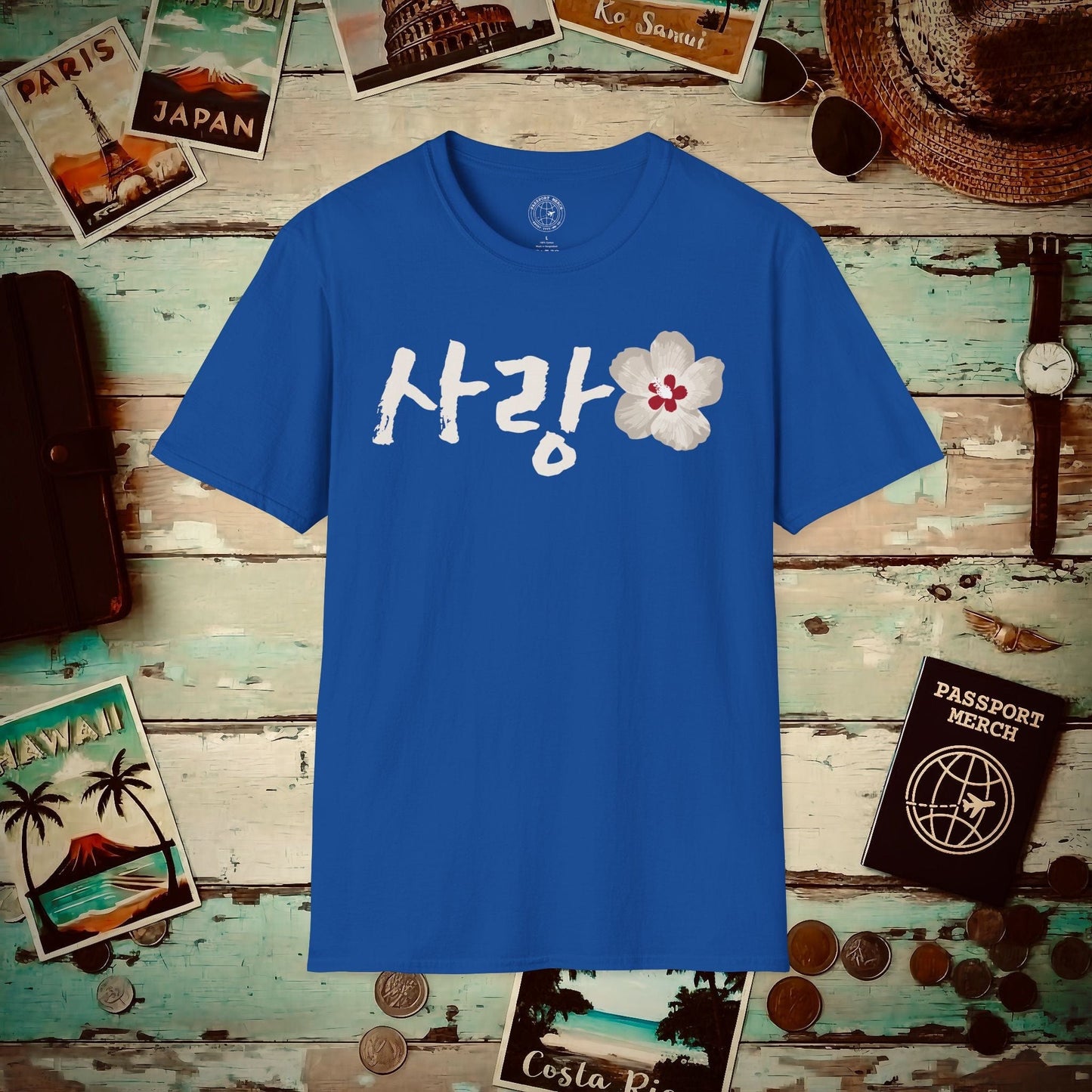 Monochrome Mugunghwa Sarang, Korea T-Shirt Royal / S