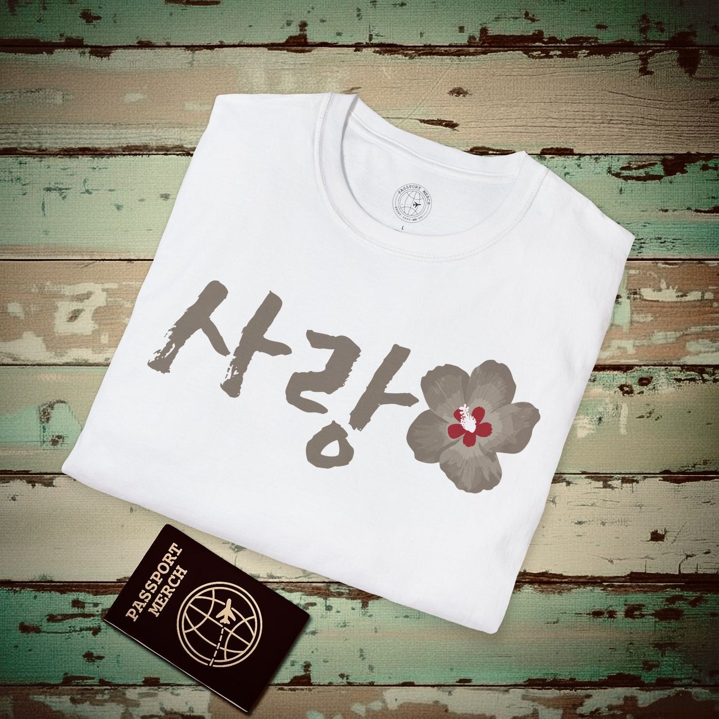 Monochrome Mugunghwa Sarang, Korea T-Shirt White / S
