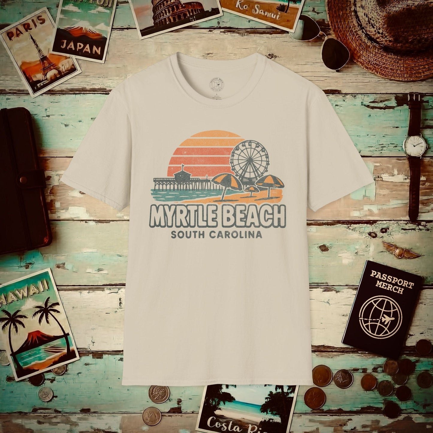 Myrtle Beach, South Carolina - 80's Vintage T-Shirt Sand / S